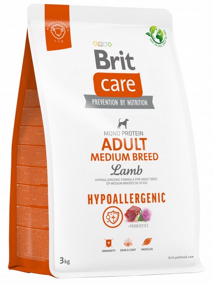 Brit Care Hypoallergenic Adult Medium Lamb 3kg karma dla psa