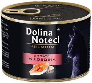 Dolina Noteci Premium Kot Bogata w łososia puszka 185g karma dla kota