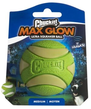 Chuckit! Max Glow Ultra Squeaker Ball Medium zabawka dla psa