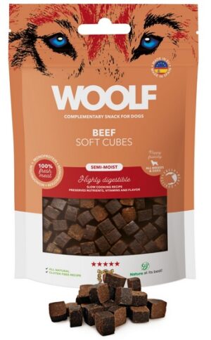 Woolf Soft Cubes Monoprotein Beef 100g karma dla psa
