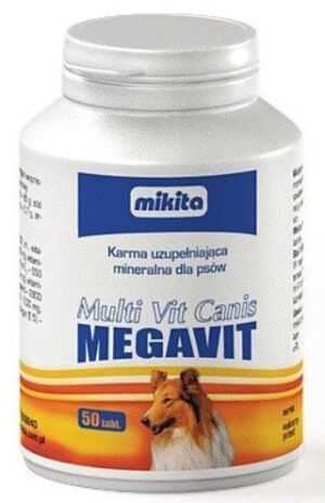 Mikita Megavit Multi-Vit Canis - witaminy, minerały i aminokwasy dla psów 50 tabl. karma dla psa