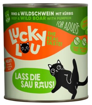 Lucky Lou Lifestage Adult Wołowina i dzik puszka 800g karma dla kota