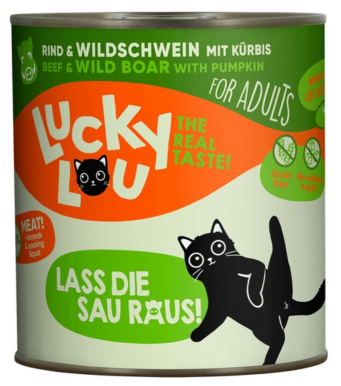 Lucky Lou Lifestage Adult Wołowina i dzik puszka 800g karma dla kota