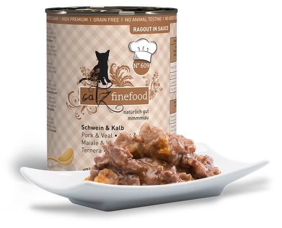 Catz Finefood Ragout N.609 Wieprzowina i Cielęcina puszka 380g karma dla kota - obrazek 2