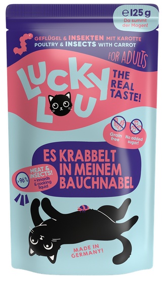 Lucky Lou Lifestage Adult Drób i owady saszetka 125g karma dla kota - obrazek 2