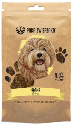 Paka Zwierzaka Stripsy Sarna 100% 70g karma dla psa