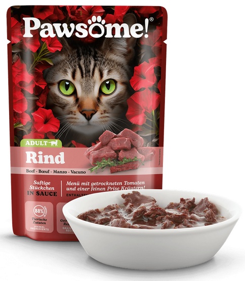 Pawsome Adult Rind - wołowina saszetka 85g karma dla kota - obrazek 2