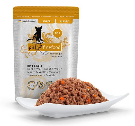 Catz Finefood Classic Senior N.07 Wołowina i cielęcina saszetka 85g karma dla kota - obrazek 3