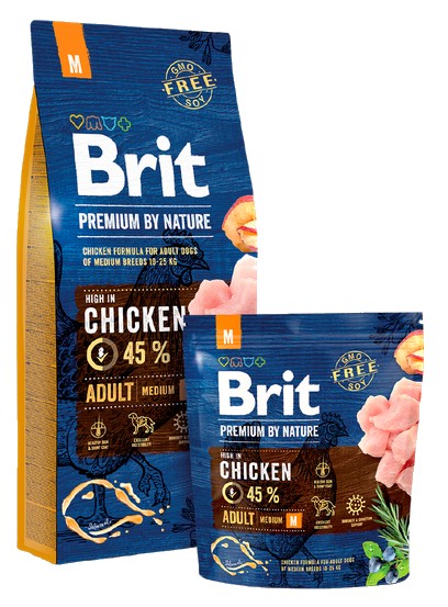 Brit Premium By Nature Adult M Medium 3kg karma dla psa