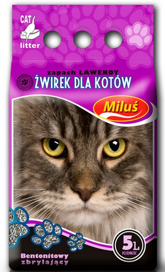 Miluś Lawenda żwir zbrylający bentonitowy 5L - obrazek 3