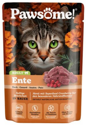 Pawsome Adult Ente - kaczka saszetka 85g karma dla kota