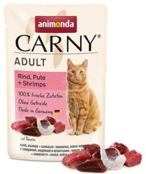 Animonda Carny Adult Wołowina, Indyk + Krewetki saszetka 85g karma dla kota