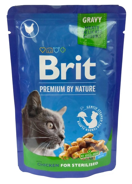 Brit Premium Cat Adult Kurczak Sterilised saszetka 100g karma dla kota