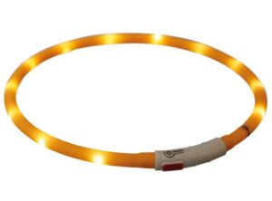 Trixie Opaska LED USB silikonowa XS-XL 70/1cm pomarańczowa