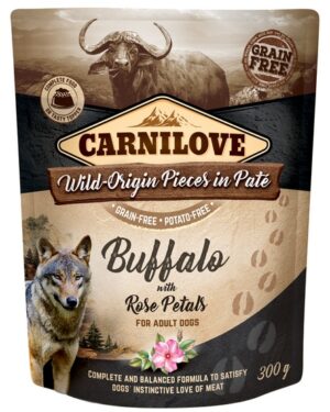 Carnilove Dog Buffalo & Rose Petals - bawół i płatki róży saszetka 300g karma dla psa