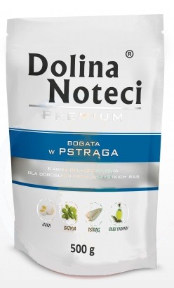 Dolina Noteci Premium Pies Pstrąg saszetka 500g karma dla psa