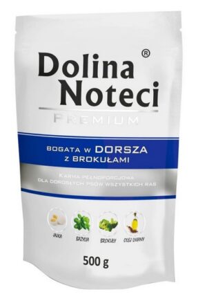 Dolina Noteci Premium Pies Dorsz z brokułami saszetka 500g karma dla psa
