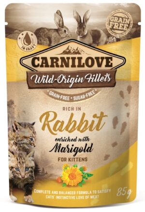 Carnilove Cat Rabbit & Marigold Kitten - królik i nagietek saszetka 85g karma dla kota