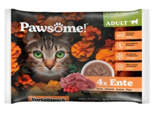 Pawsome Adult Ente - kaczka saszetki 4x85g karma dla kota