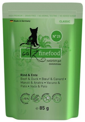 Catz Finefood Classic N.23 Wołowina i Kaczka saszetka 85g karma dla kota