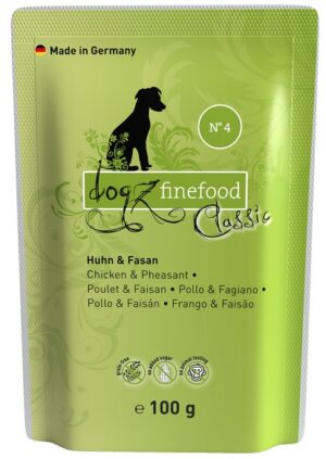 Dogz Finefood Classic N.04 Kurczak i bażant saszetka 100g karma dla psa
