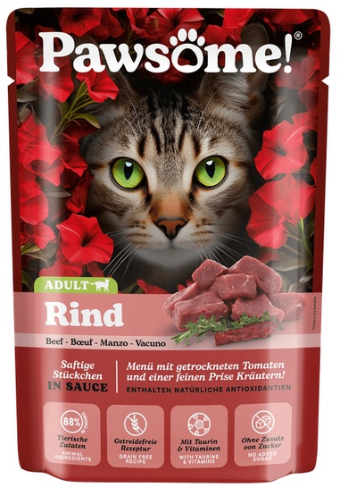 Pawsome Adult Rind - wołowina saszetka 85g karma dla kota