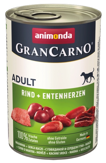 Animonda GranCarno Original Adult Rind Entenherzen Wołowina + Serca kacze puszka 400g karma dla psa - obrazek 2
