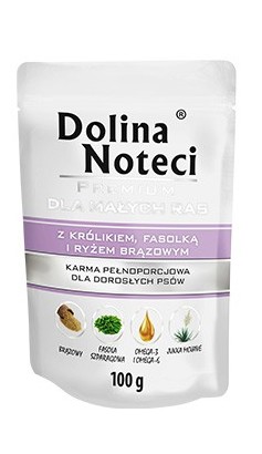 Dolina Noteci Premium Pies Królik, fasolka i ryż brązowy saszetka 100g karma dla psa