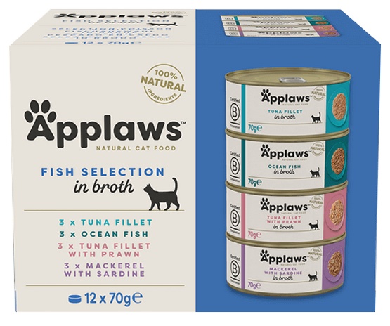 Applaws puszki dla kota Multipack Fish 12x70g karma dla kota