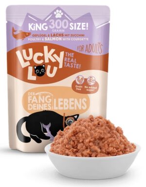 Lucky Lou Lifestage Adult Drób i łosoś saszetka 300g karma dla kota