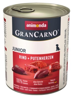 Animonda GranCarno Original Junior Rind Putenherzen Wołowina + Serca Indyka 800g karma dla psa