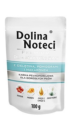 Dolina Noteci Premium Pies Cielęcina, pomidory i makaron saszetka 100g karma dla psa