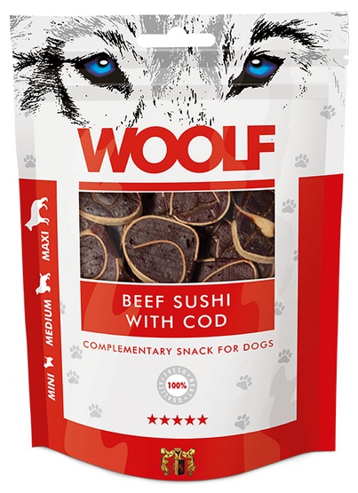 Woolf Beef Sushi With Cod 100g karma dla psa - obrazek 2
