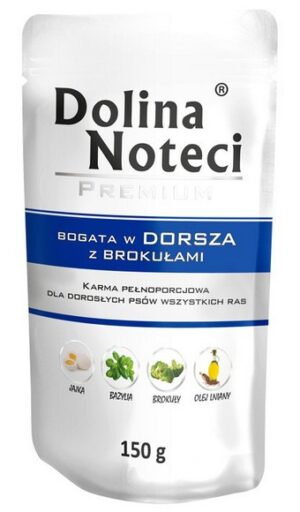Dolina Noteci Premium Pies Dorsz z brokułami saszetka 150g karma dla psa