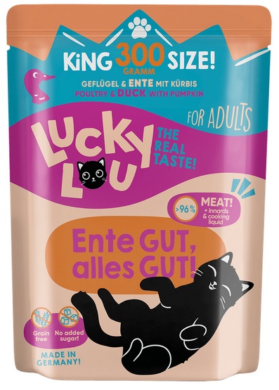 Lucky Lou Lifestage Adult Drób i kaczka saszetka 300g karma dla kota - obrazek 2