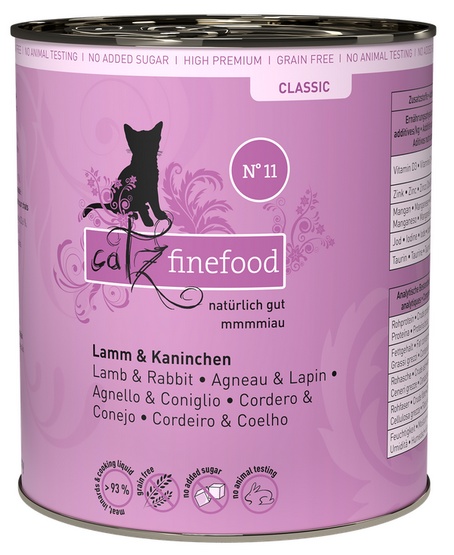 Catz Finefood Classic N.11 Jagnięcina i Królik puszka 800g karma dla kota